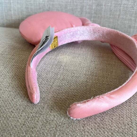 Disney x Baublebar Pink Rhinestone Pearl Pleated Bow Minnie Mouse Headband - Picture 8 of 10